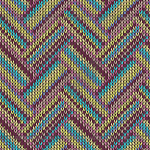 Seamless knitted pattern. Multicolored repeating - vector clipart