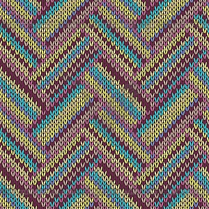 Seamless knitted pattern. Multicolored repeating - vector clipart