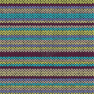 Knit Seamless Multicolor Striped Pattern. Blue - vector image