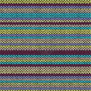 Knit Seamless Multicolor Striped Pattern. Blue - vector image