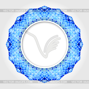 Abstract White Round Frame with Blue Digital Border - vector image