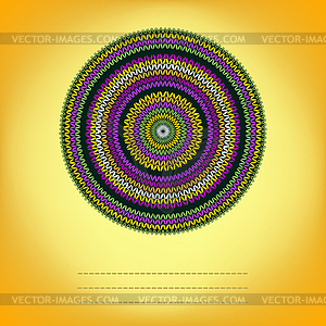 Cover Background with Ornamental Round Knitted - vector image