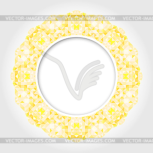 Abstract White Round Frame with Yellow Digital - vector image