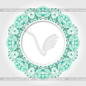 Abstract White Round Frame with Emerald Digital - vector clipart