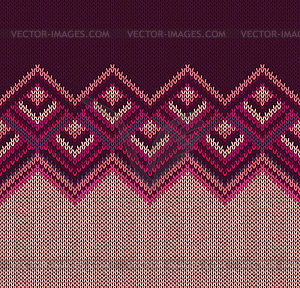 Seamless Knitted Fabric Pattern - vector clipart