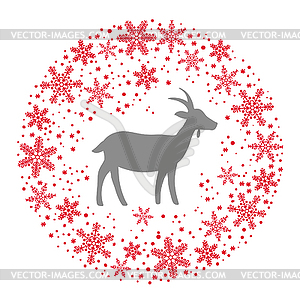 Winter Christmas Round Wreath with Snowflakes and - vector clipart