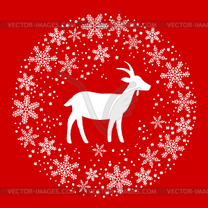 Зима Рождество круглый венок со снежинками и - изображение в векторном виде