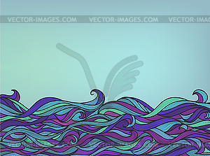 Abstract Waves Background, Blue Colorful - vector image