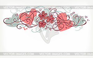 Cute Floral Background. Retro Card for different - vector image