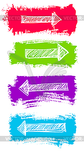 Arrows and Grunge Color Brush Set - vector image