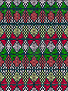 Style Seamless Knitted Pattern.Red Green White Colo - vector image