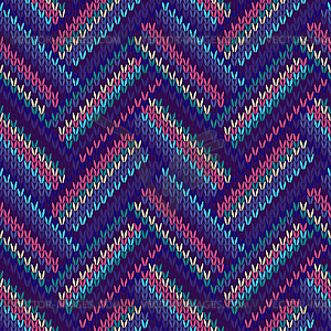 Seamless Color Knitted Pattern - vector clip art
