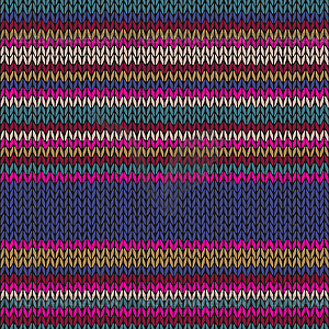 Seamless Ethnic Color Striped Knitted Pattern - vector image