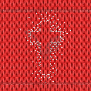 Style Seamless Red White Color Knitted Pattern - vector clip art