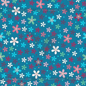 Flower seamless color pattern - vector image