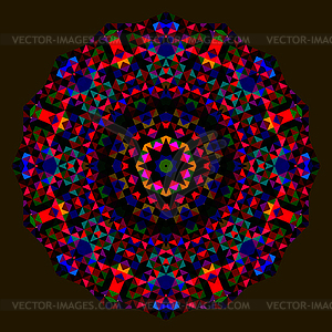 Abstract Flower. Red Blue Green Black Dominant Color - vector image
