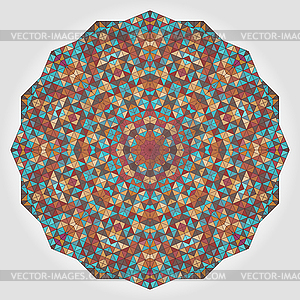 Abstract Digital Multicolor Geometrical Flower - vector image