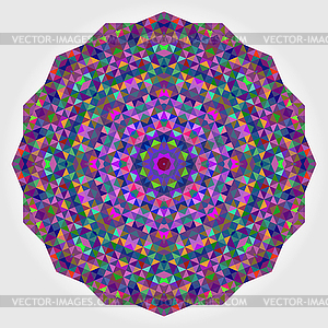 Abstract Digital Multicolor Geometrical Flower - vector clipart