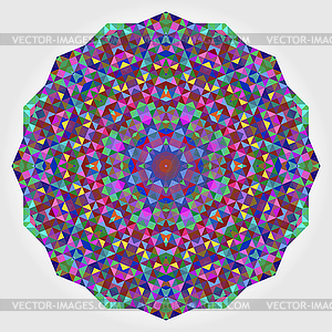 Abstract Digital Multicolor Geometrical Flower - vector clip art