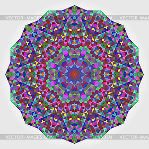 Abstract Digital Multicolor Geometrical Flower - vector clip art