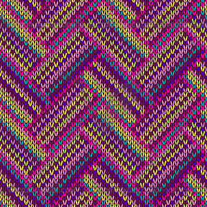 Multicolored Seamless Knitted Pattern - stock vector clipart