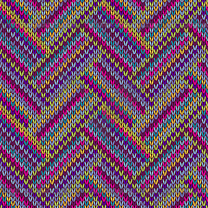 Multicolored Seamless Knitted Pattern - vector clip art