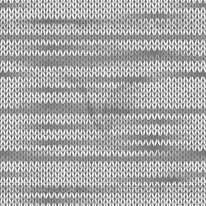 Style Seamless Knitted Melange Pattern. White Grey - white & black vector clipart