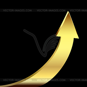 Gold arrow - vector clipart