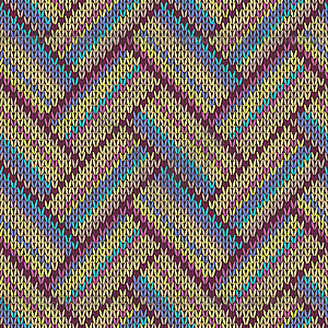 Seamless knitted pattern. Multicolored repeating - vector clip art