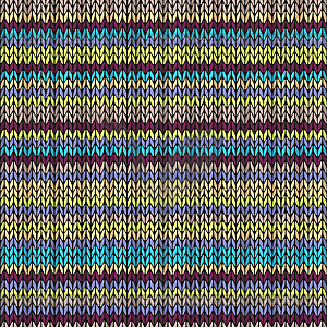 Knit Seamless Multicolor Striped Pattern. Blue - vector image