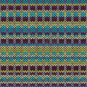 Knit Seamless Multicolor Striped Pattern. Blue - vector clipart