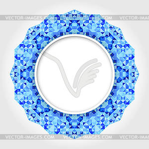 Abstract White Round Frame with Blue Digital Border - vector clip art