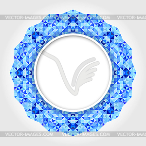 Abstract White Round Frame with Blue Digital Border - vector clip art