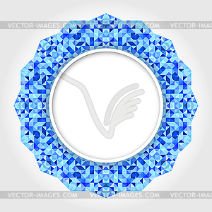 Abstract White Round Frame with Blue Digital Border - royalty-free vector clipart