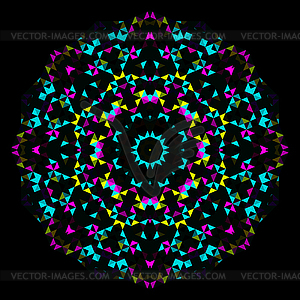 Abstract Geometric Bright Kaleidoscope Pattern. - vector clip art