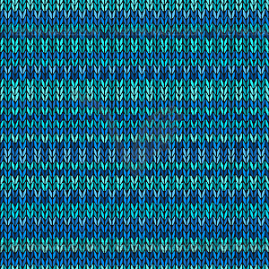 Needlework Background, Blue Ornamental Knitted - vector clipart