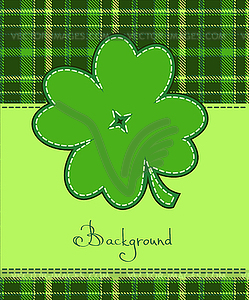 Four leaf clover textile label - vector clipart