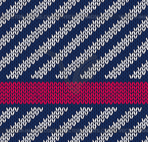 Style Seamless Blue White Red Color Knitted Pattern - vector clip art