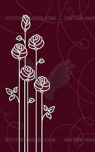 Card with Stylized Roses - vector clipart