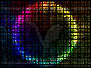 Colorful Round Square Pixel Mosaic Banner.Multicolo - color vector clipart