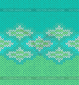 Style seamless green blue white color knitted - vector clip art