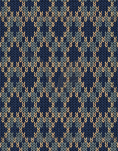 Style Seamless Male Dark Knitted Pattern - vector image