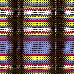 Seamless Color Striped Knitted Pattern - vector image