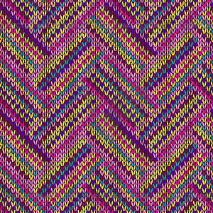 Разноцветные Бесшовные вязаный узор - векторный клипарт / векторное изображение