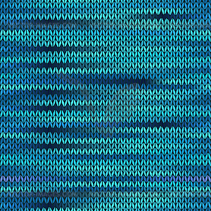 Style Seamless Knitted Melange Pattern. Blue - vector image