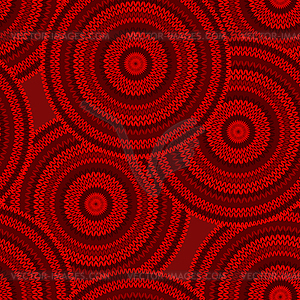 Red Seamless Ethnic Geometric Knitted Pattern. Styl - vector clipart