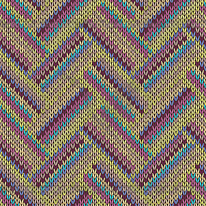 Seamless knitted pattern. Multicolored repeating - vector clipart