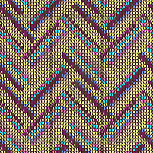 Seamless knitted pattern. Multicolored repeating - vector image