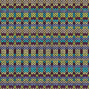 Seamless knitted pattern. Multicolored repeating - vector image