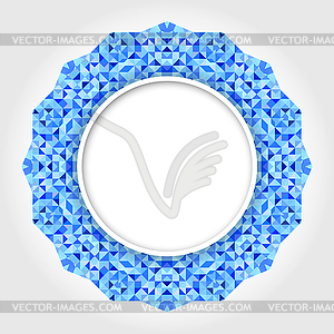 Abstract White Round Frame with Blue Digital Border - vector clip art